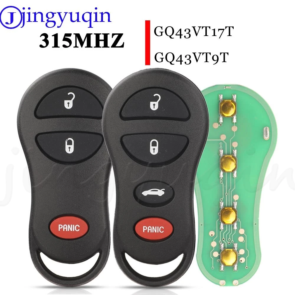 jingyuqin 3 Buttons 315Mhz Remote key For Dodge Jeep Fit Chrysler Concorde 300M 2001-2004 GQ43VT17T GQ43VT9T Keyless key