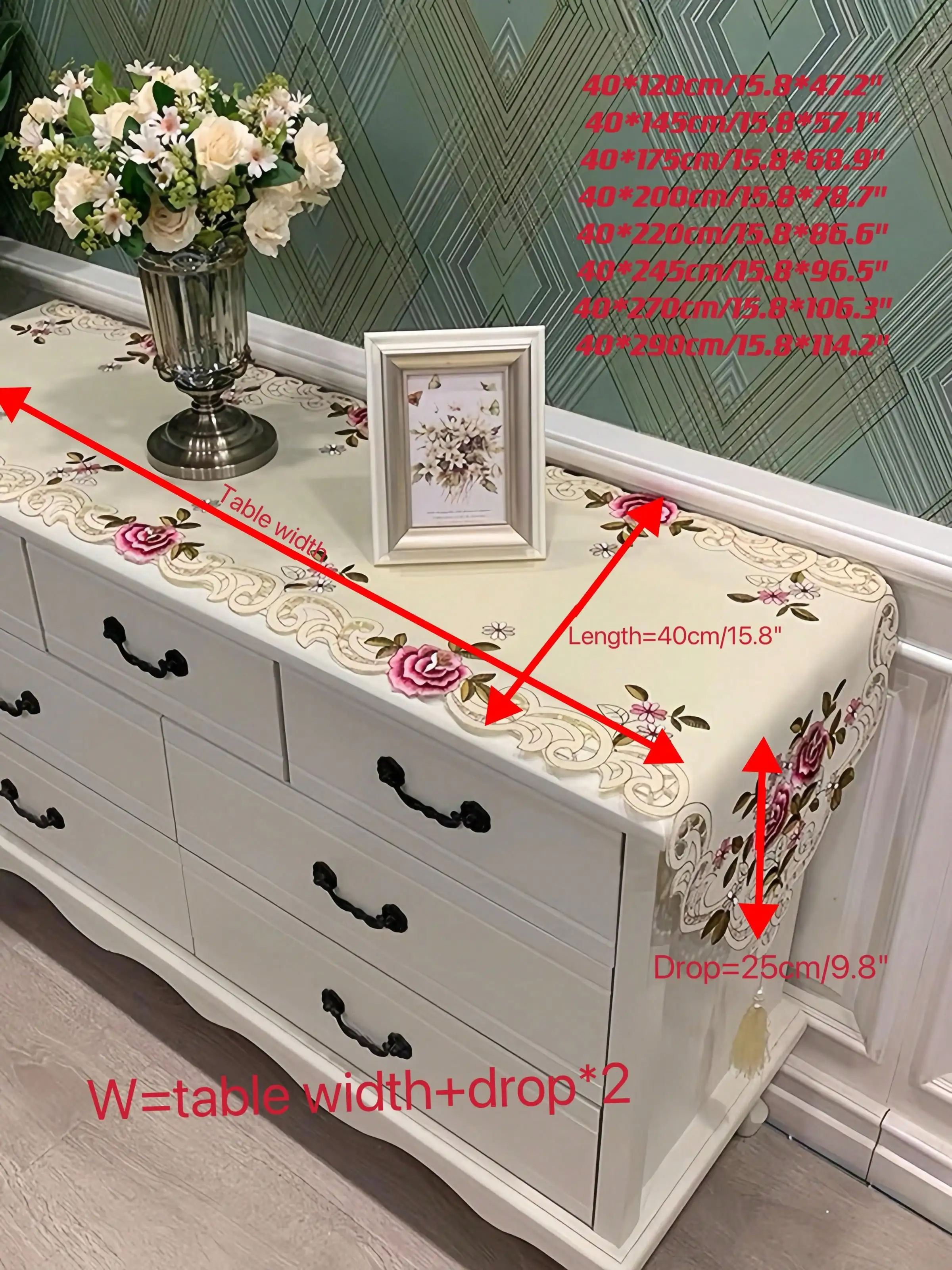 1 Piece Embroidered Floral Tab - Outdoor Furniture For Cafe review and price