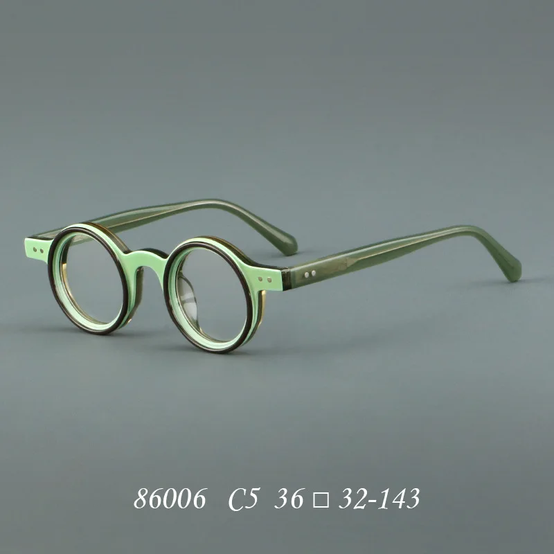 

2026 New Retro Round Frame Glasses for Women Myopia Reading Eyeglasses Acetate Men Optical Prescription Classic Vintage Eyewear
