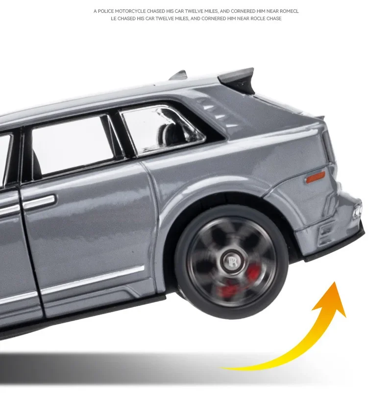 1:36 Scale Wheel Rolls Royces Cullinan SUV Diecast Car Metal Model Pull Back Vehicle Alloy Toys Collection With Light & Sound