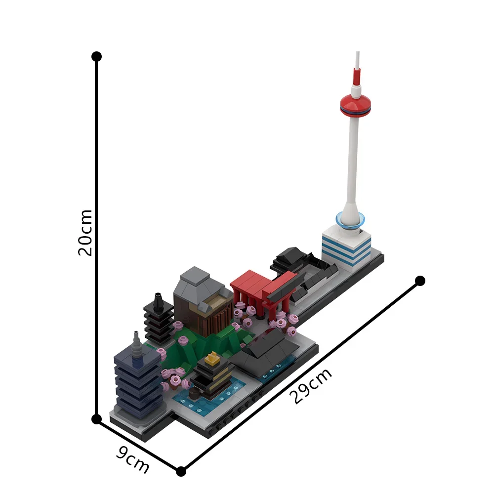 MOC Stad Beroemde Kyoto Scène Kyoto Skyline Bouwstenen Model Street view Architectuur Bricks Gemonteerd Speelgoed voor Kinderen Gift
