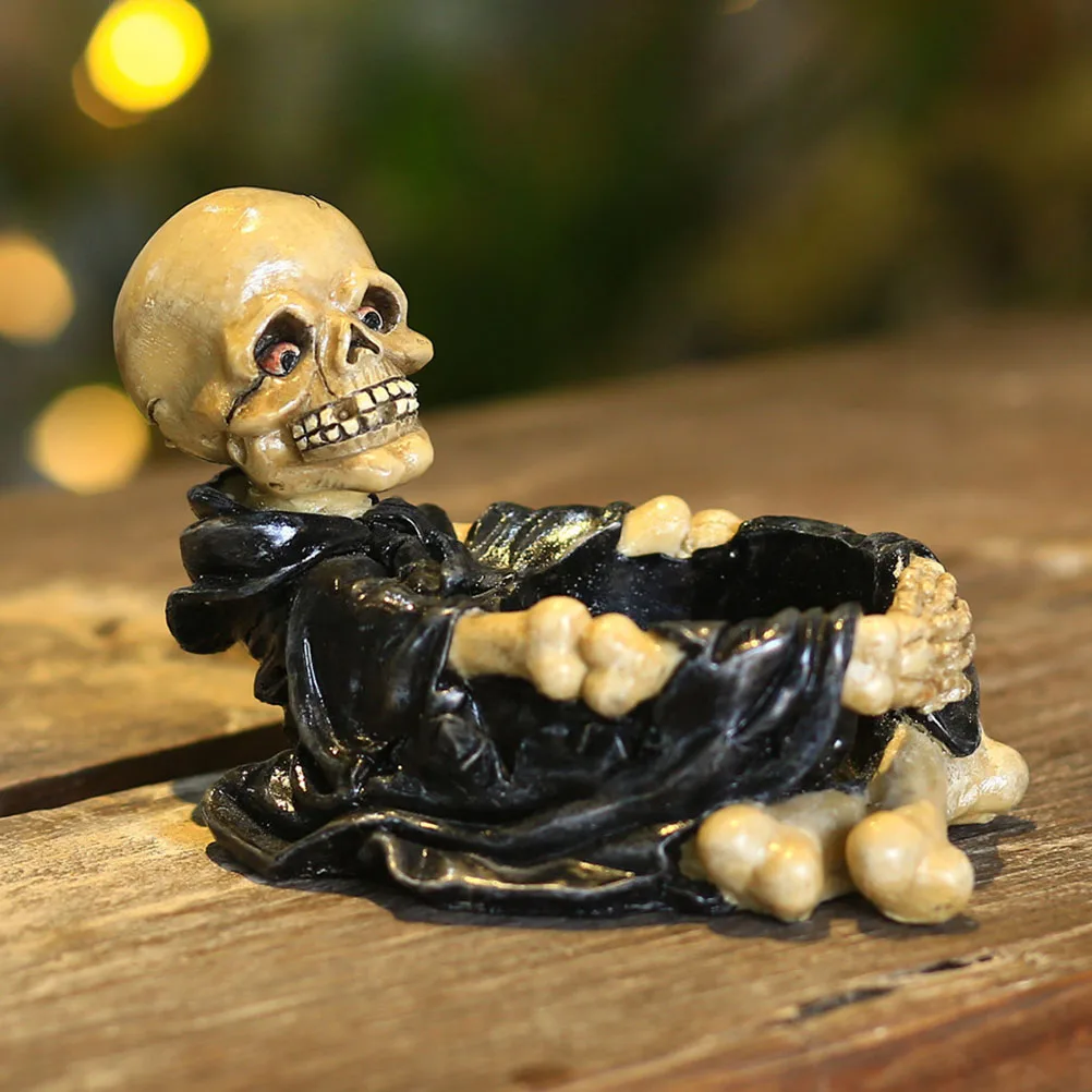 

Skull Statue C leholder Gothic Tealight Halloween Decor Resin Statue C leholder Home Party Use