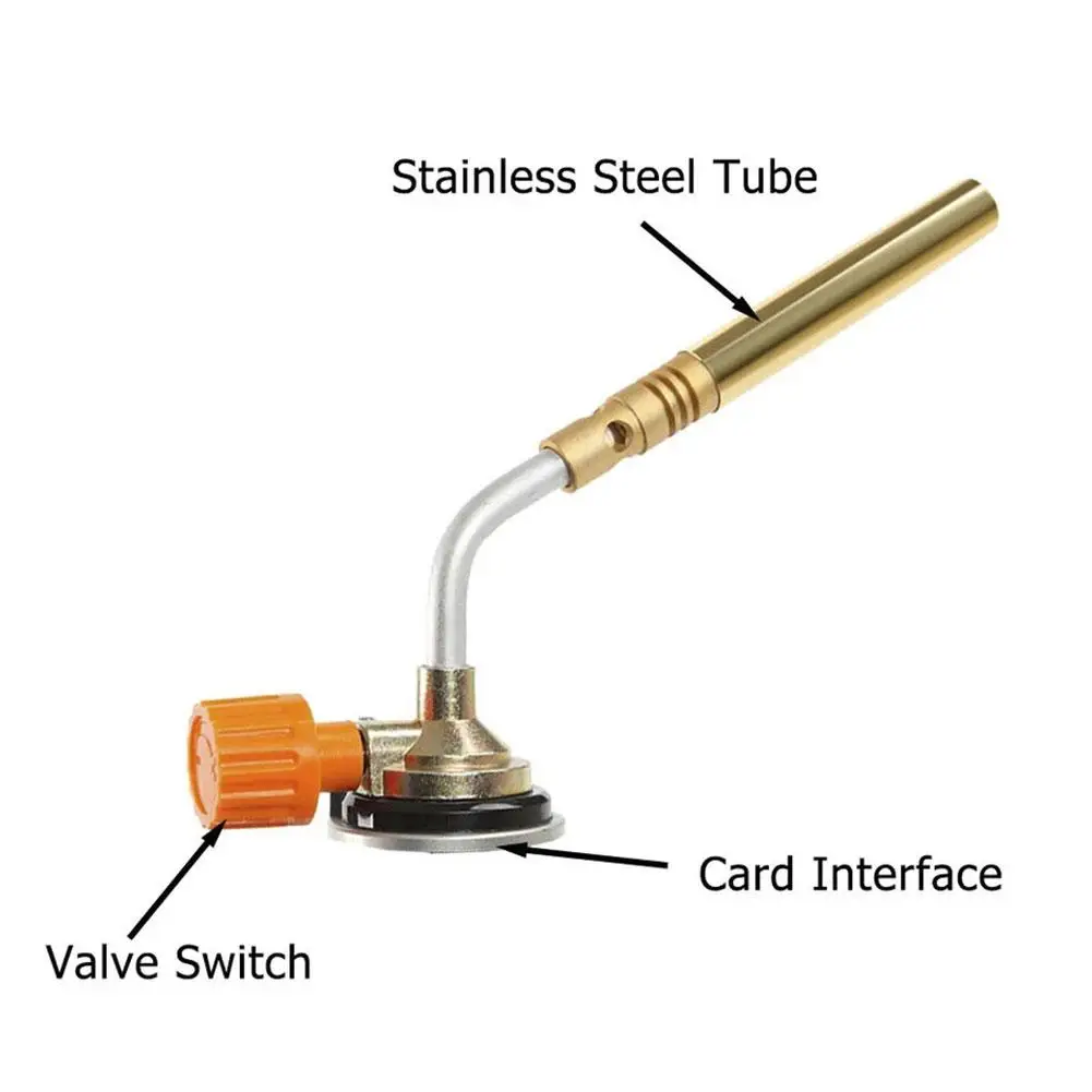 Butane Burner Welding Gas Torch Flame Gun Brazing Flamethrower Outdoor Camping BBQ Portable Soldering Heat Gun