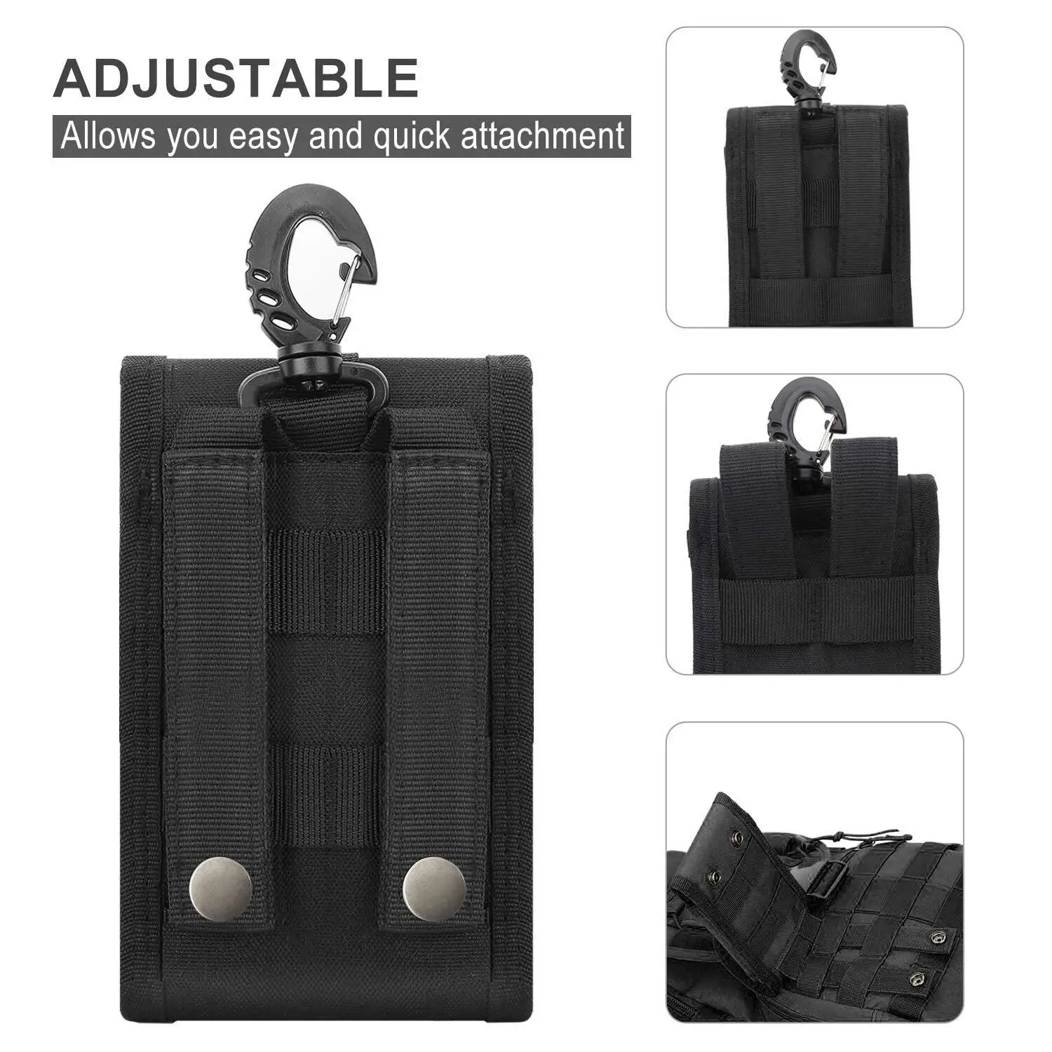 Tactical Molle Pouch Compact Utility Gadget Waist Bag Phone Holster for iPhone 15 Pro/15/14 Pro/14/13 Pro/13/13