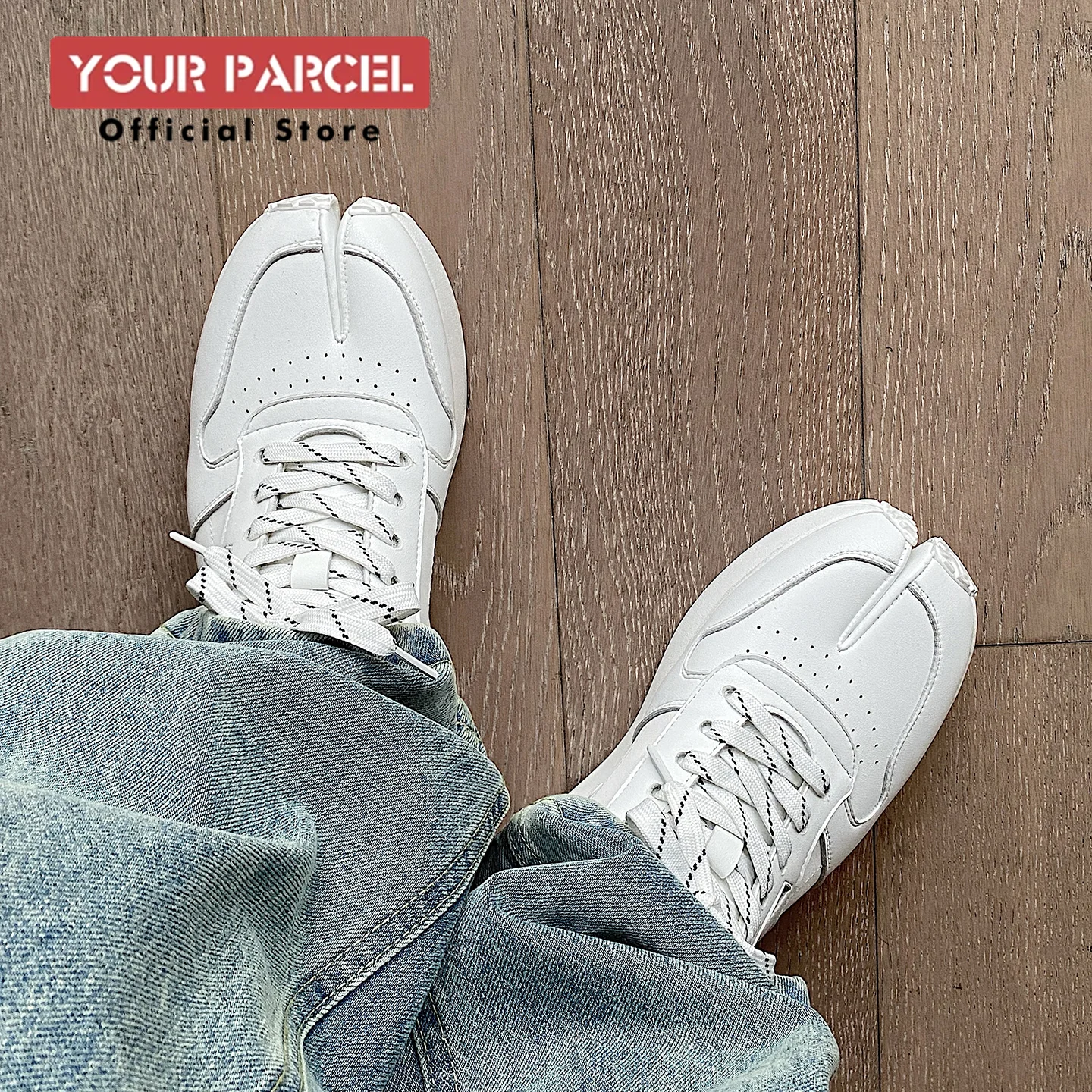 Tabi shoes for men autumn new style casual sports shoes women's white board shoes fashion split toe series unisex trendy brand