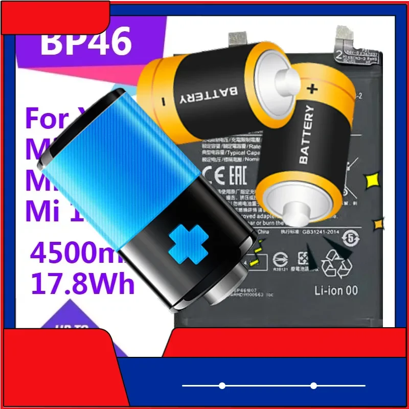 

Сменный аккумулятор BP46 для Xiaomi Mi 12/Mi 12X/Mi 12S, аккумулятор 4500 мАч, 17,8 Втч, аккумулятор