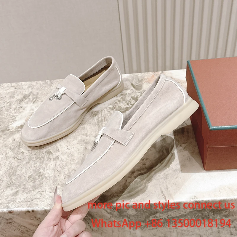 נעלי לואפרס מעוצבות יוקרתיות 2026 חדשות, קז'ואל, אופנתיות ונוחות לנשים, עשויות עור מלא, שטוחות.