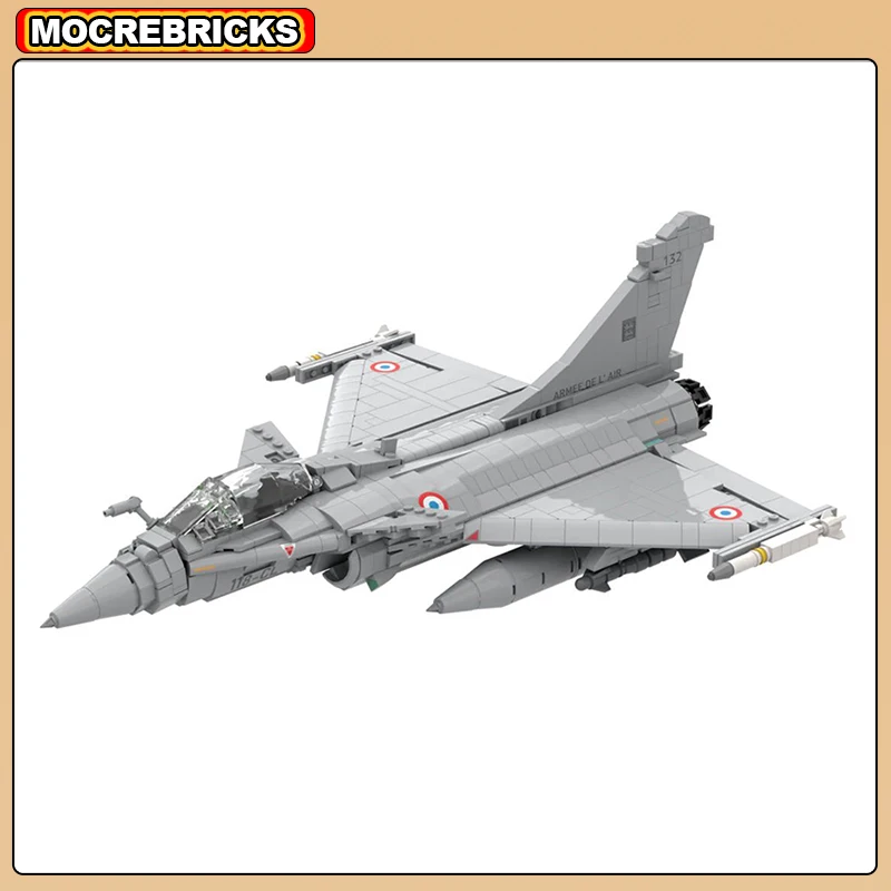 Classic Battle Aircraft Bricks Model Military RAFALE C Fighters Airplane Weapon MOC Building Blocks Assembly Toys Gifts For Kids