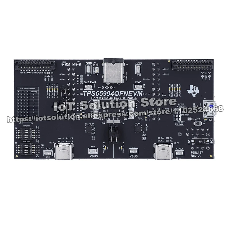 TPS65994QFNEVM TPS65994AD (QFN package) dual port USB Type-C Power Delivery evaluation module