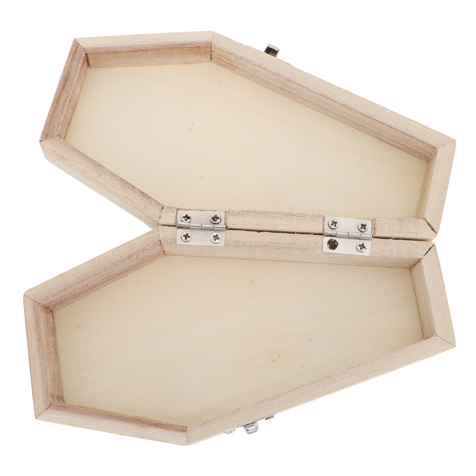 

1Pcs Halloween Wooden Coffin Box Hexagonal Shape Jewelry Storage Organizer for Gifts Halloween Coffin Storage Box