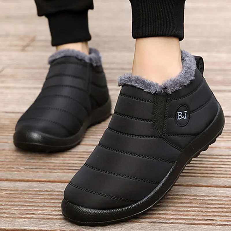 Men Boots 2024 Winter Shoes For Men Waterproof Snow Boots Winter Botas Hombre Warm Fur Ankle Boots Mens Botines