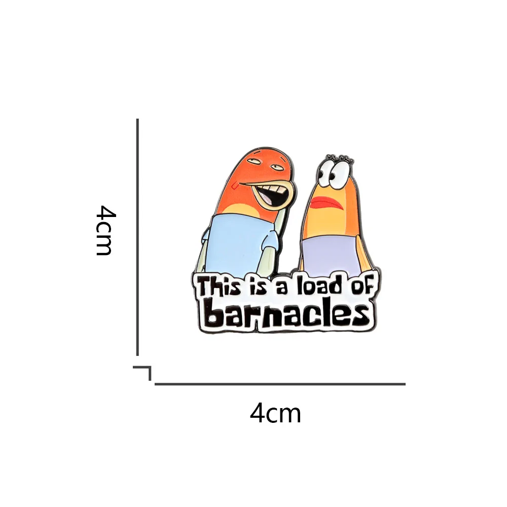 هذا هو تحميل من Barnacles Meme شارة معدنية مينا الجانب العين كلوي التعبيرات الكرتون بروش الدنيم سترة ظهره دبوس