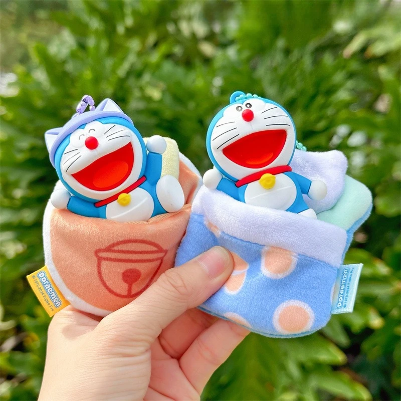 8 cm Doraemons Cartoon Cute Sacco a pelo Serie Ciondolo Portachiavi creativo Cartoon Anime Ciondolo Ragazza Decorazioni Forniture