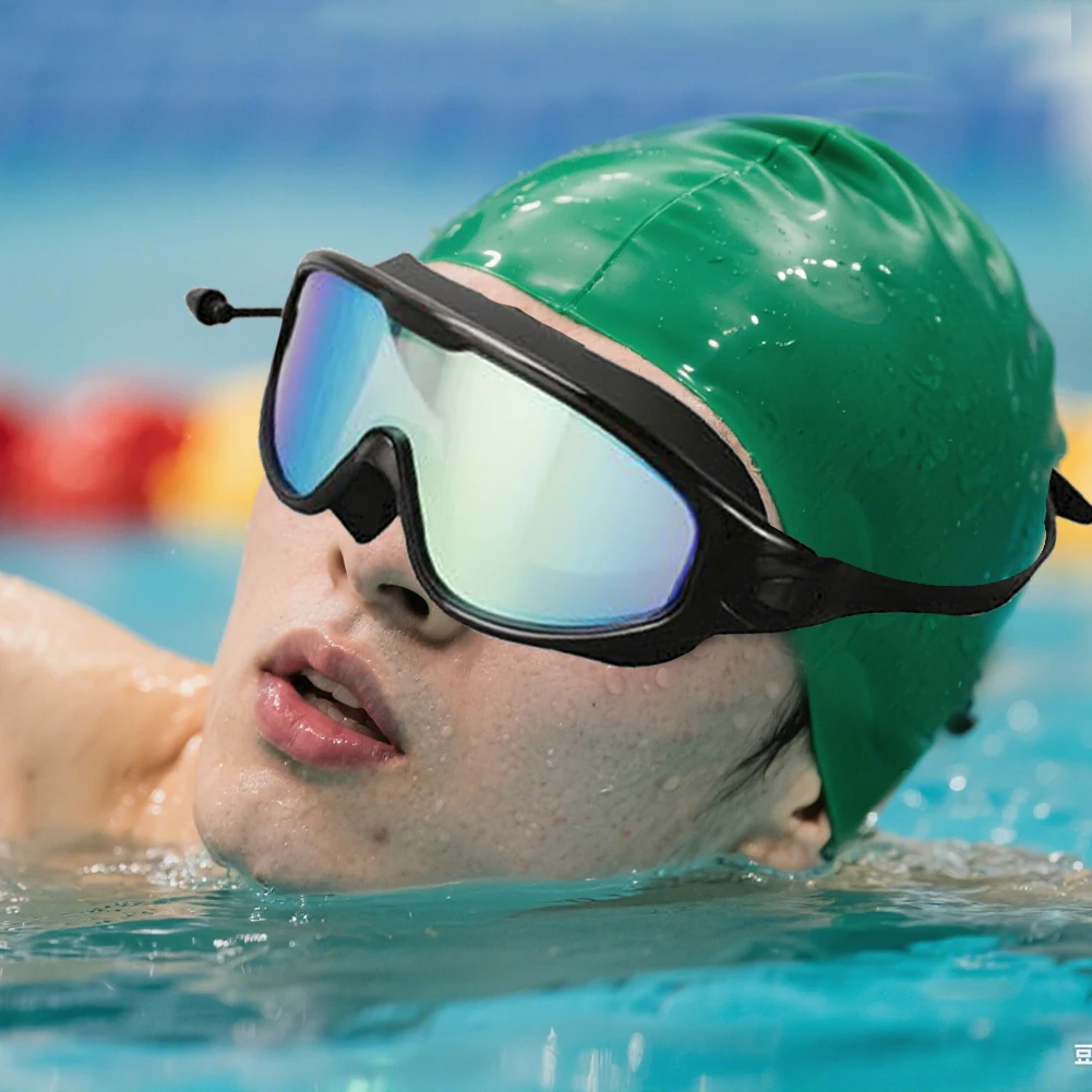 

Anti Fog Swimming Goggles HD Swim Glasses Waterproof Swim Sports Eyewear Adjustable Wide View for Swim Training