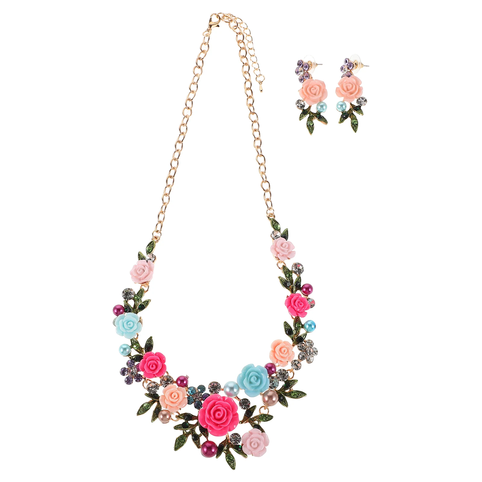 

Jewelry Set Woman Flower Necklace Holiday Necklaces Women Alloy Earrings Charms