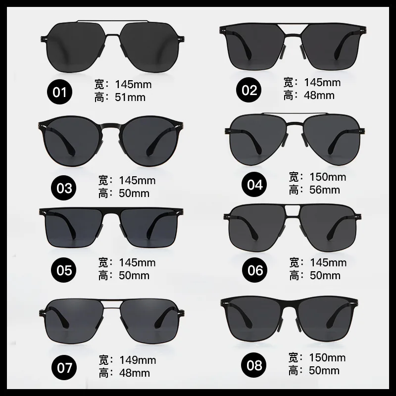 Polarized Sunglasses Men Fashion Square Big Frame Tungsten Titanium Luxury Brand Light Weight Shades Outdoor Car Driving Glasses