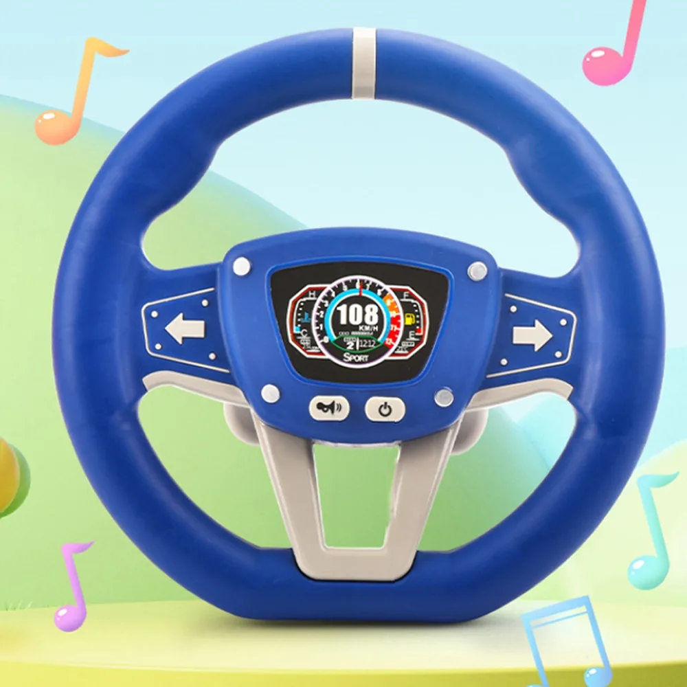

360 ° Rotation Copilot Steering Wheel Multi Functional Early Education Simulation Steering Wheel Toys Montessori Simulation