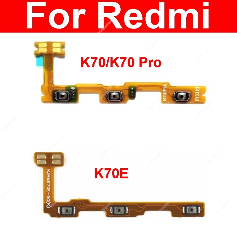 

Гибкий кабель клавиши регулировки громкости для Xiaomi Redmi K70 K70 Pro K70E Вкл. ВЫКЛ. Боковая кнопка регулировки громкости Гибкая лента Запасные части