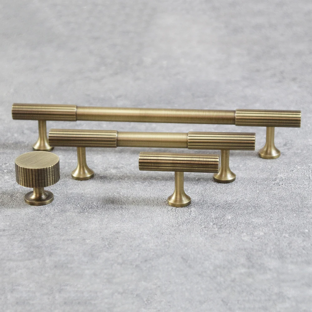 Bronze Handles Solid Brass Cabinet Pull Drawer Liner Knobs Kitchen Furniture Bar Handle 28mm 35mm 50mm 136mm 168mm 200mm 264mm