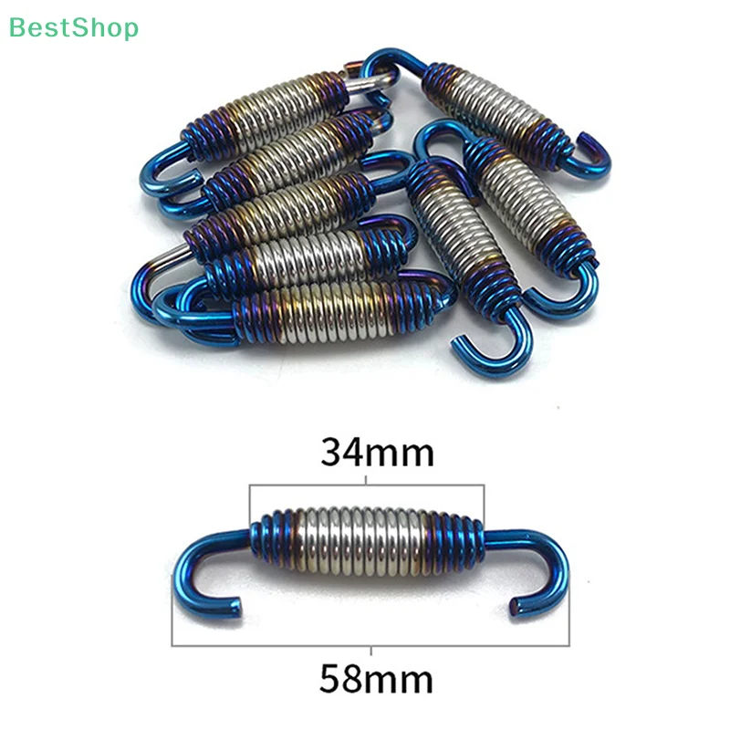 Universal Motorcycle Exhaust Spring Hooks Stainless Steel Exhaust Front Middle Link Pipe Rotatable Metal Springs