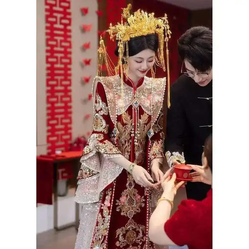 Xiuhe Wedding Dress New Bridal High End Xia Pi Chinese Wedding Dress Heavy  Industry Luxury Dress Wedding Dress - AliExpress 200000532