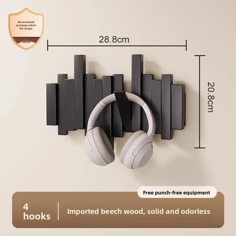 Solid wood hanger, piano key, entrance hook, adhesive hook, wall coat hook, door back entry door hook