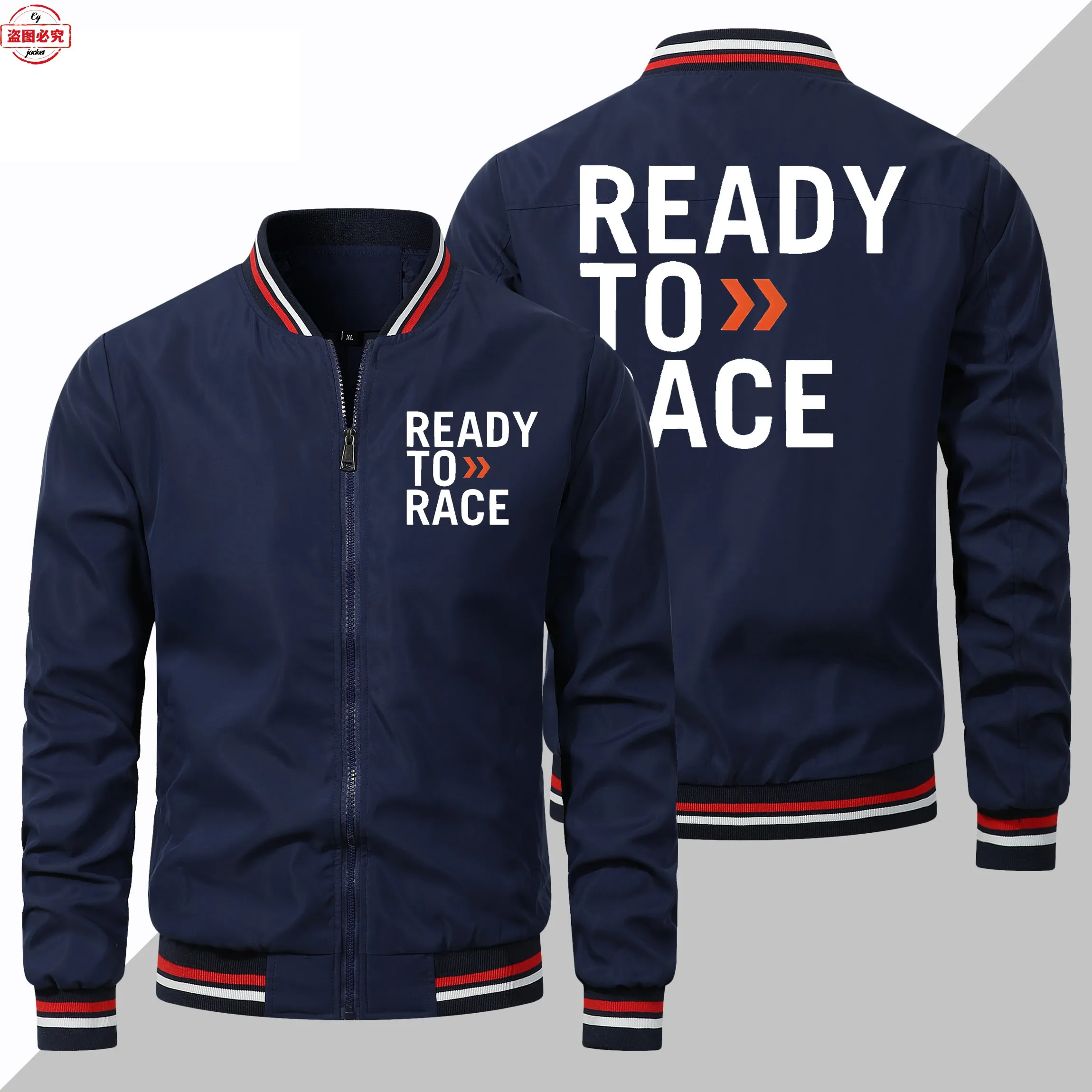 Ready To Race Printed Motocross Endurance Long Sleeve Men's Top Stand Up Collar Jacket