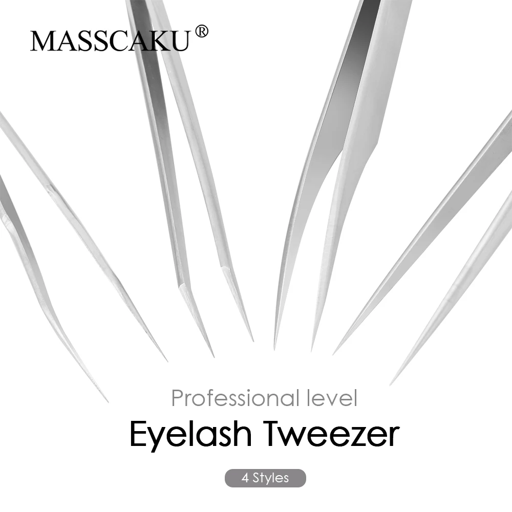 Hot Selling Professional Non-magnetic Lashes Makeup Tools Good Durability Industrial Precision Stainless Steel Eyelash Tweezers