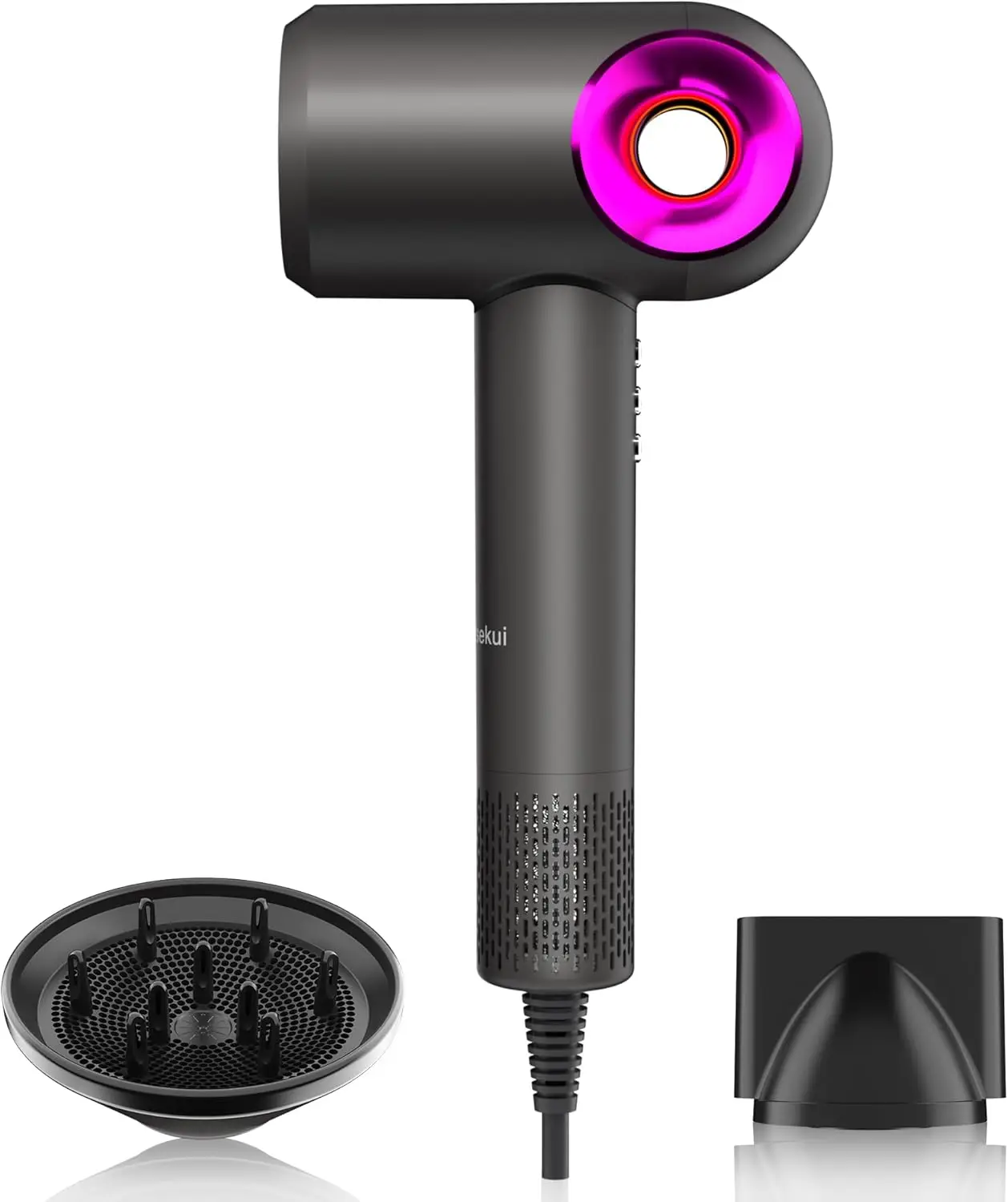 

High-Speed Ionic Hair Dryer with Magnetic Attachments, Low Noise & Fast Drying for Salon-Quality Results at Home