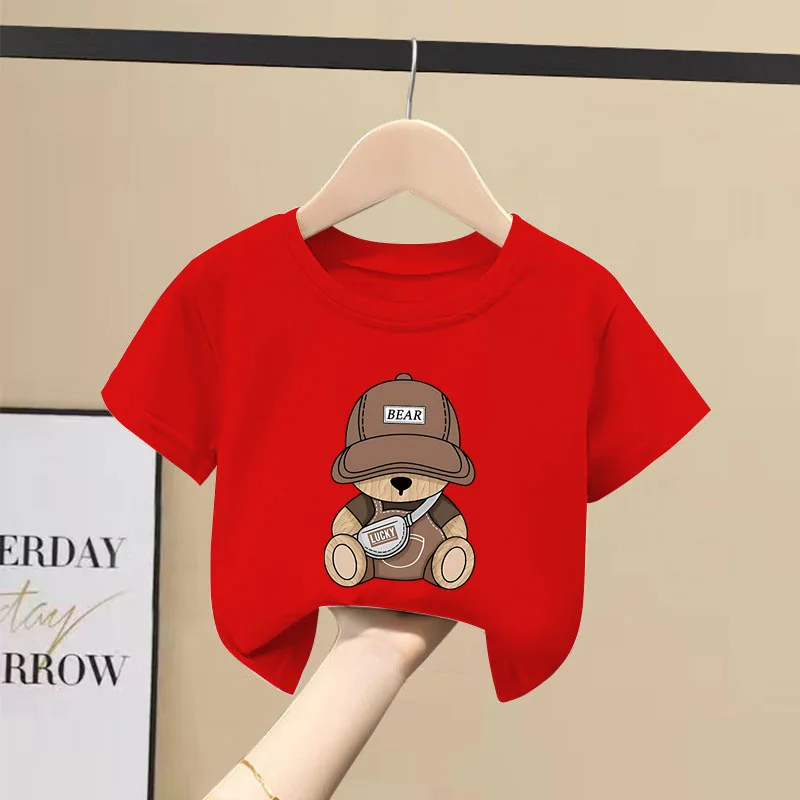 Children's short-sleeved T-shirt 2026 new children's summer boys' caring shirts for middle and older children handsome style sum