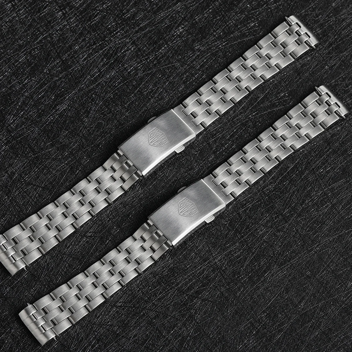 Watchdives 20mm Turtle Bracelet Frosted Solid 316L Stainless Steel With Foldable Clasp Replacement Strap Watchband for WD6105