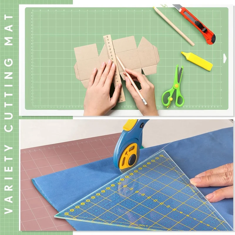 11 Pcs Cutting Mat Variety For Crafts Machine Gridded Quilting Cut Mats Strong Standard Light(12X12in, 24X 12In)