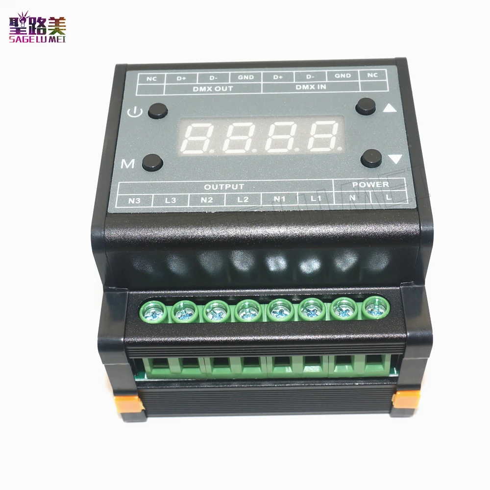 

DMX302 Triac DMX Dimmer Brightness LED 3CH Controller AC110V-240V 50Hz/60Hz Output High Voltage 3 Channels For Panel Lights