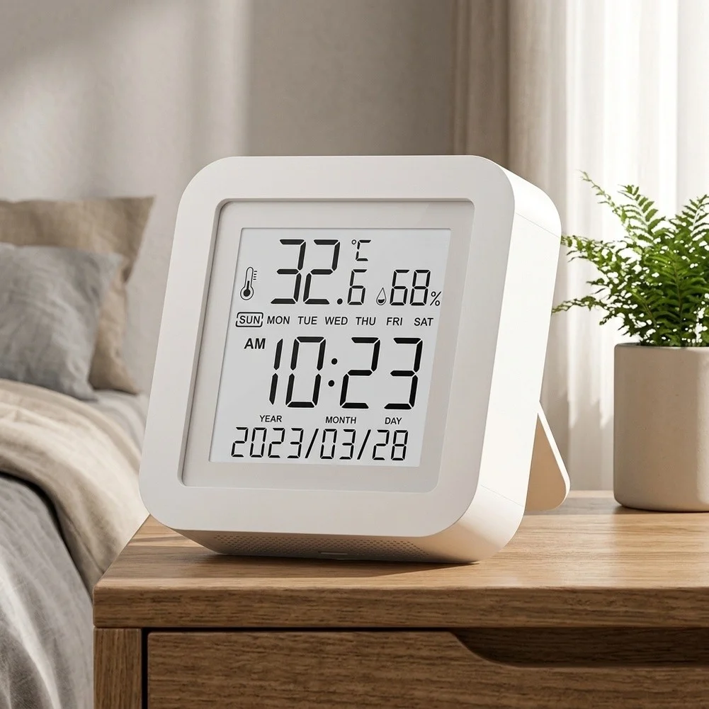 For Energy Management Humidity Monitor Device Indoor Air Detector Energy Saving Design Compact ABS Build Wide Range Detection