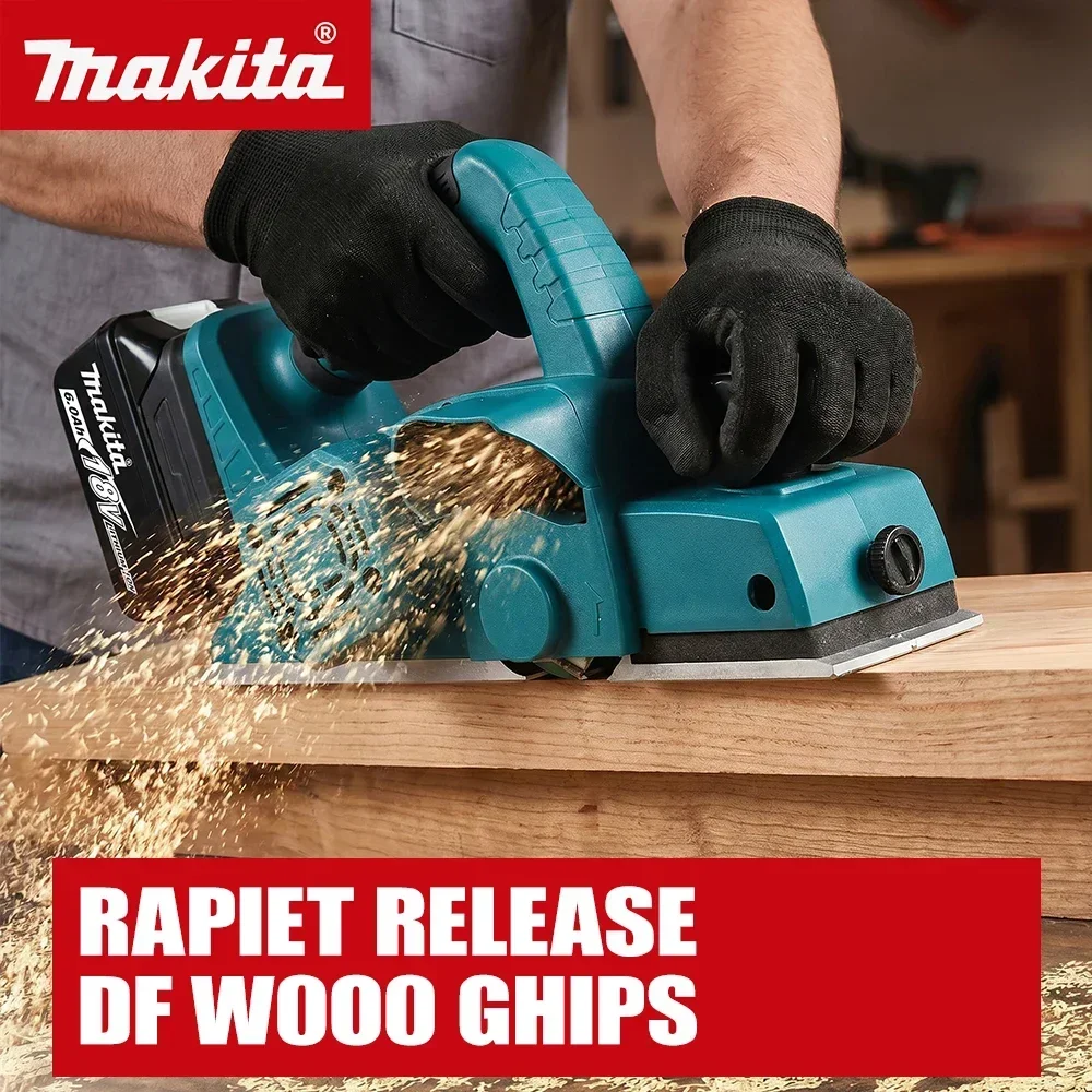 For Makita DKP180 18V Brush‑less Cordless Electric Planer 82mm Width 2mm‑Depth 15000RPM For Wood Trimming Planing Hand tools