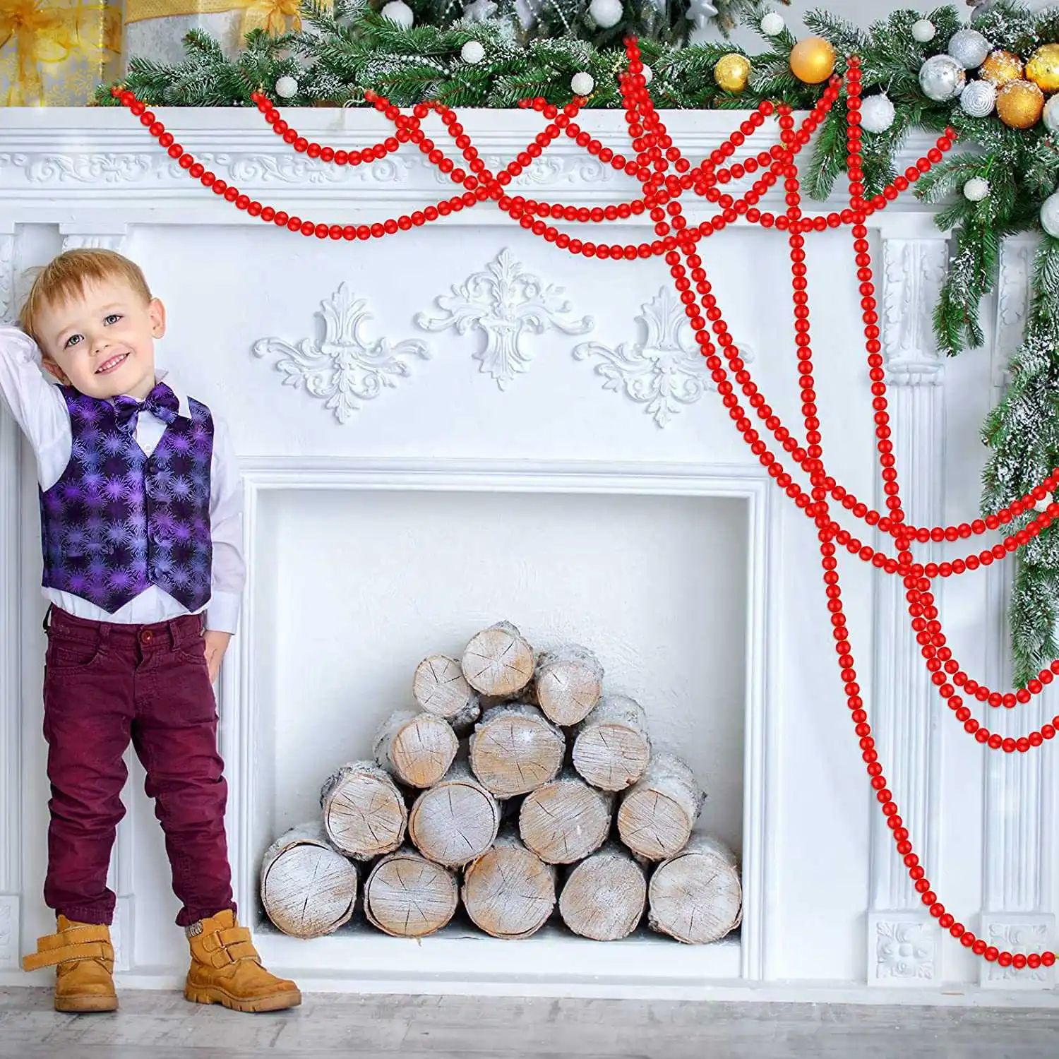 【PRICE REDUCT】500 Pcs Wooden Beads Rustic Decoration Garland Wood Spacer Loose Farmhouse Wooden Bead For DIY Craft Party Supplie