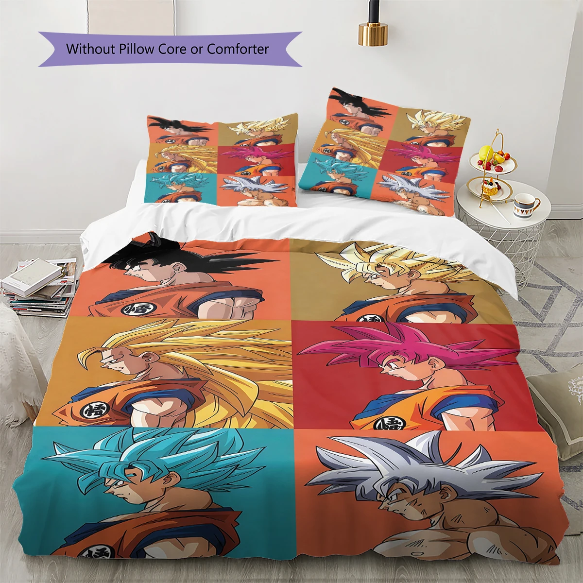 Dragon Ball Son Goku Soft Comfortable Duvet Cover, Children Bedding Gift Set,Size Different Sizes-HE41