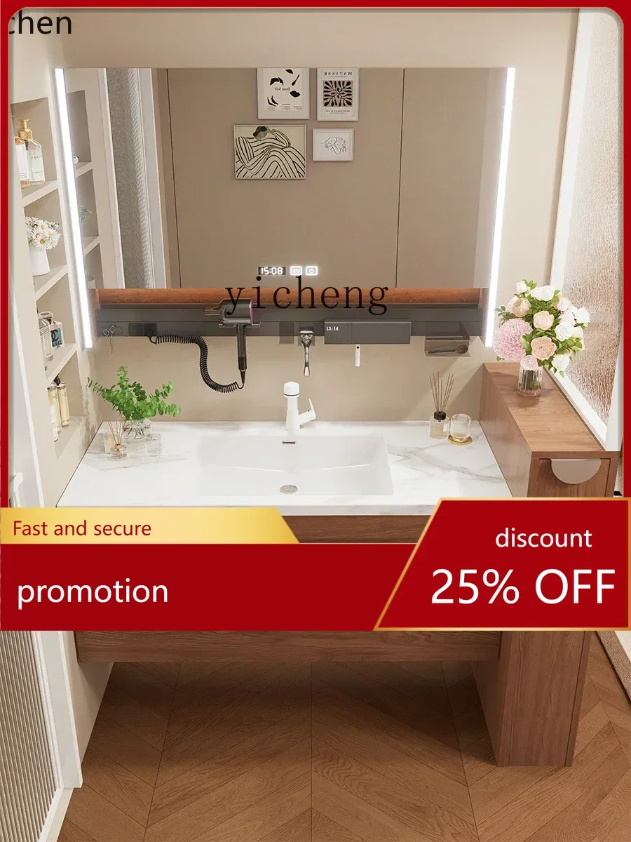 

ZMLrock slab seamless ceramic integrated basin bathroom cabinet toilet rack hand washbasin home decoration accessories