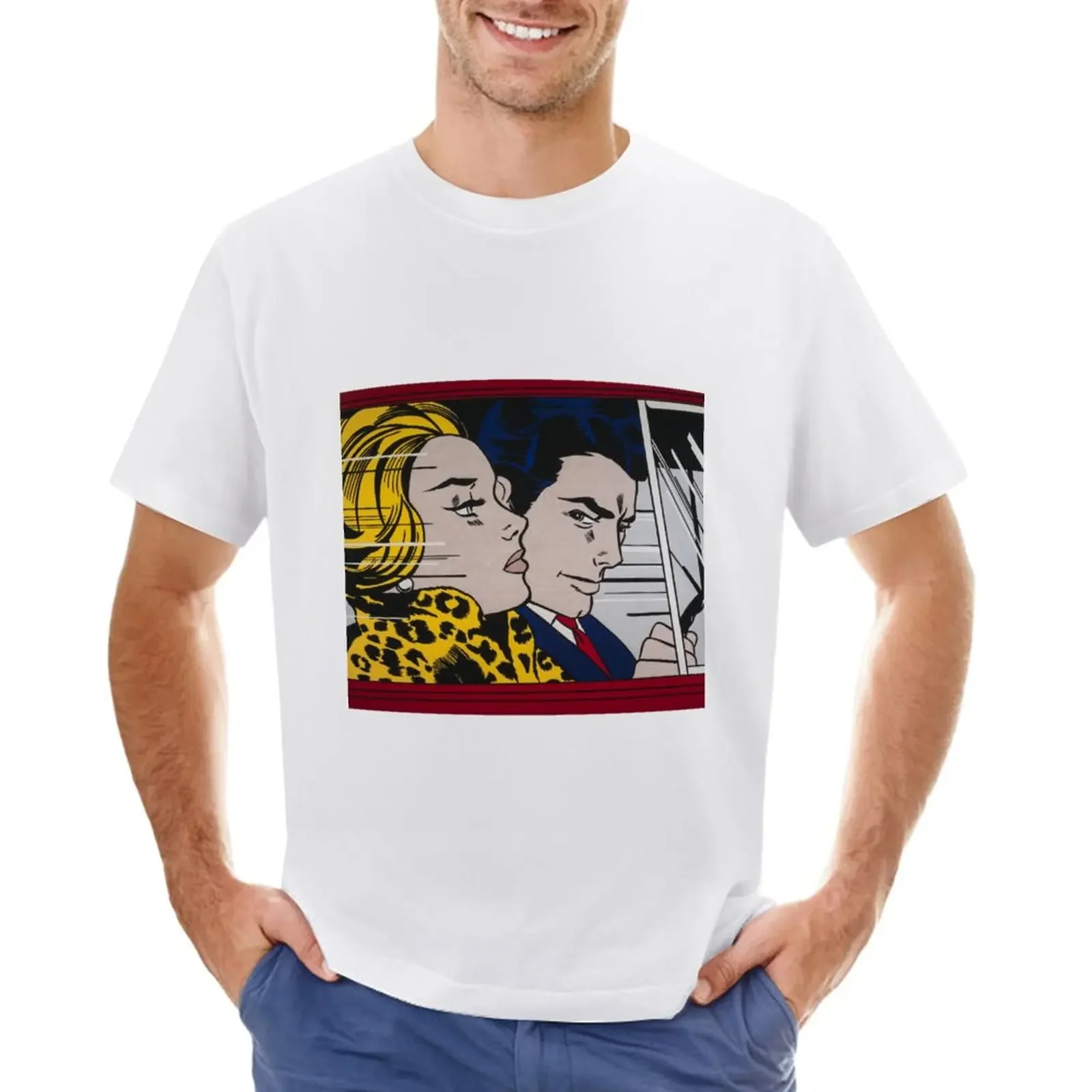 Lichtenstein Poster Wall Art In the Car Pop Art Print Modern Wall Decor T-Shirt sweat new edition plus sizes mens plain t shirts