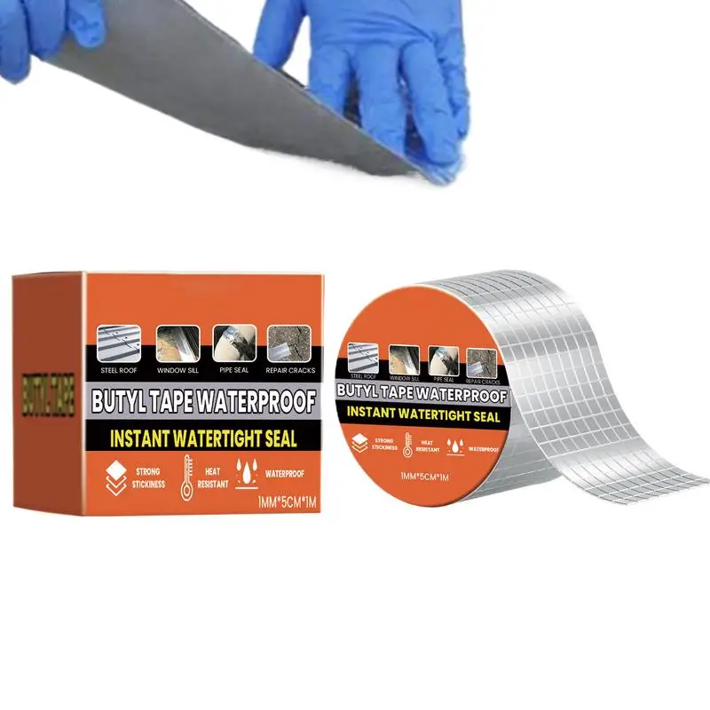 

Butyl Patching Tape Window Sealant Waterproof Tape Aluminum Foil Butyl Tape Adhesive Sealed Tape For Roof Cracks Duct Repair