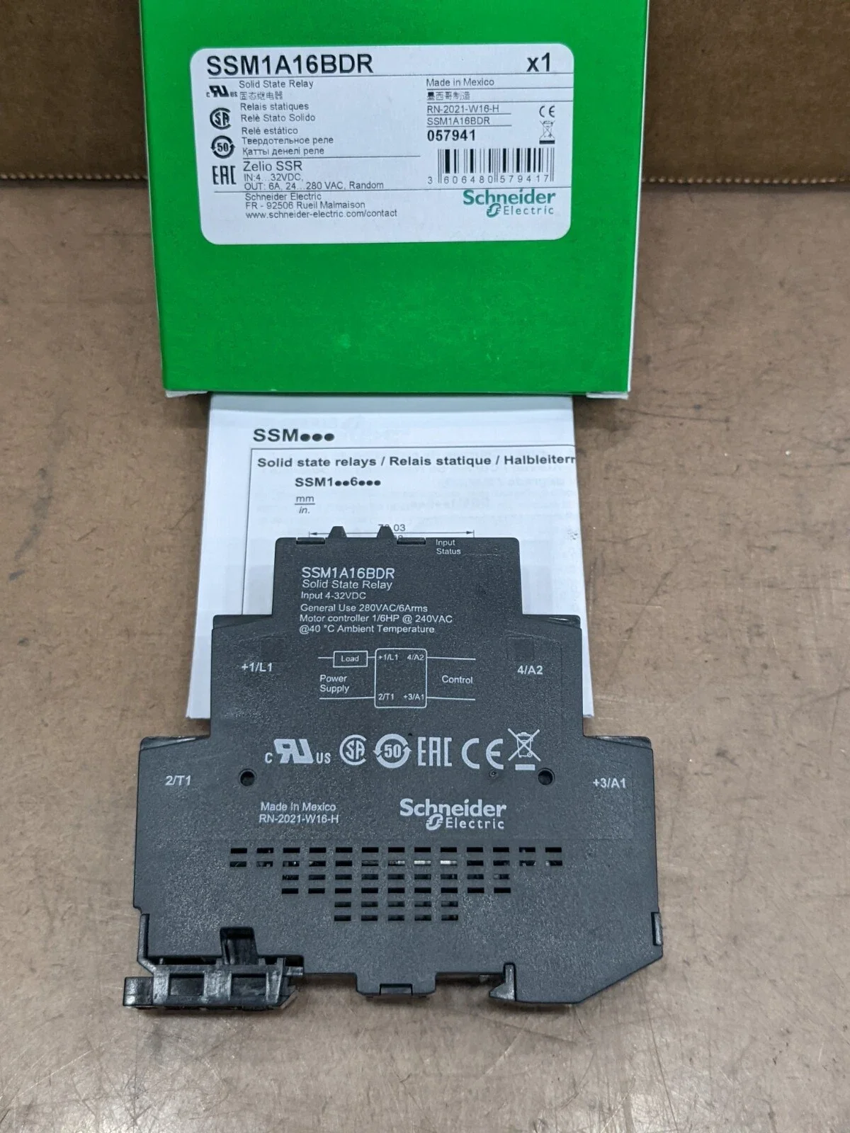 SSM1A16BDR Solid state modular relay, 6 A, random swtching, input 4...32 V DC, output 24...280 V AC