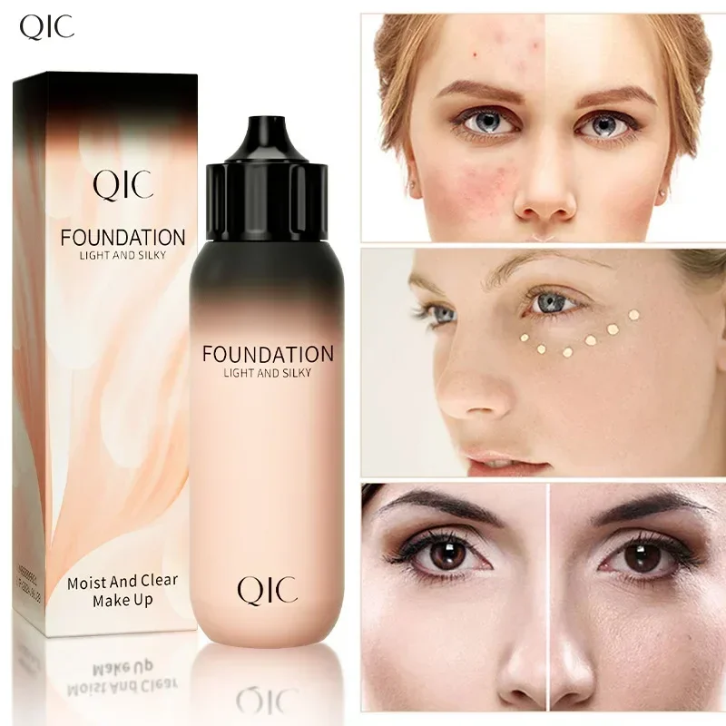 

QIC Liquid Foundation Moisturizing Oil Control Concealer BB Cream Lasting Natural Waterproof Do Not Take Off Makeup Foundation