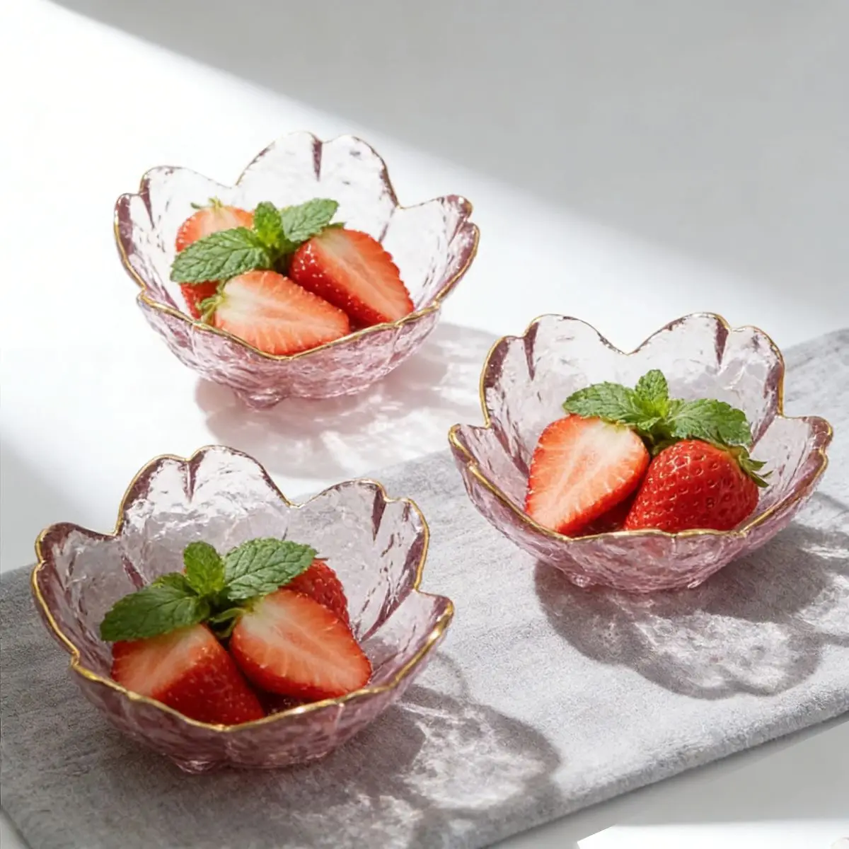 3Pcs Glass Sauce Di…