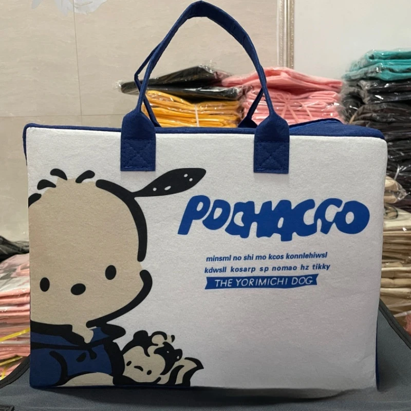 Nueva bolsa de viaje de dibujos animados, bolsa de almacenamiento de fieltro de gran capacidad, bolsa de equipaje para estudiantes, bonita bolsa de maternidad, se puede envuelta con una varilla de tracción