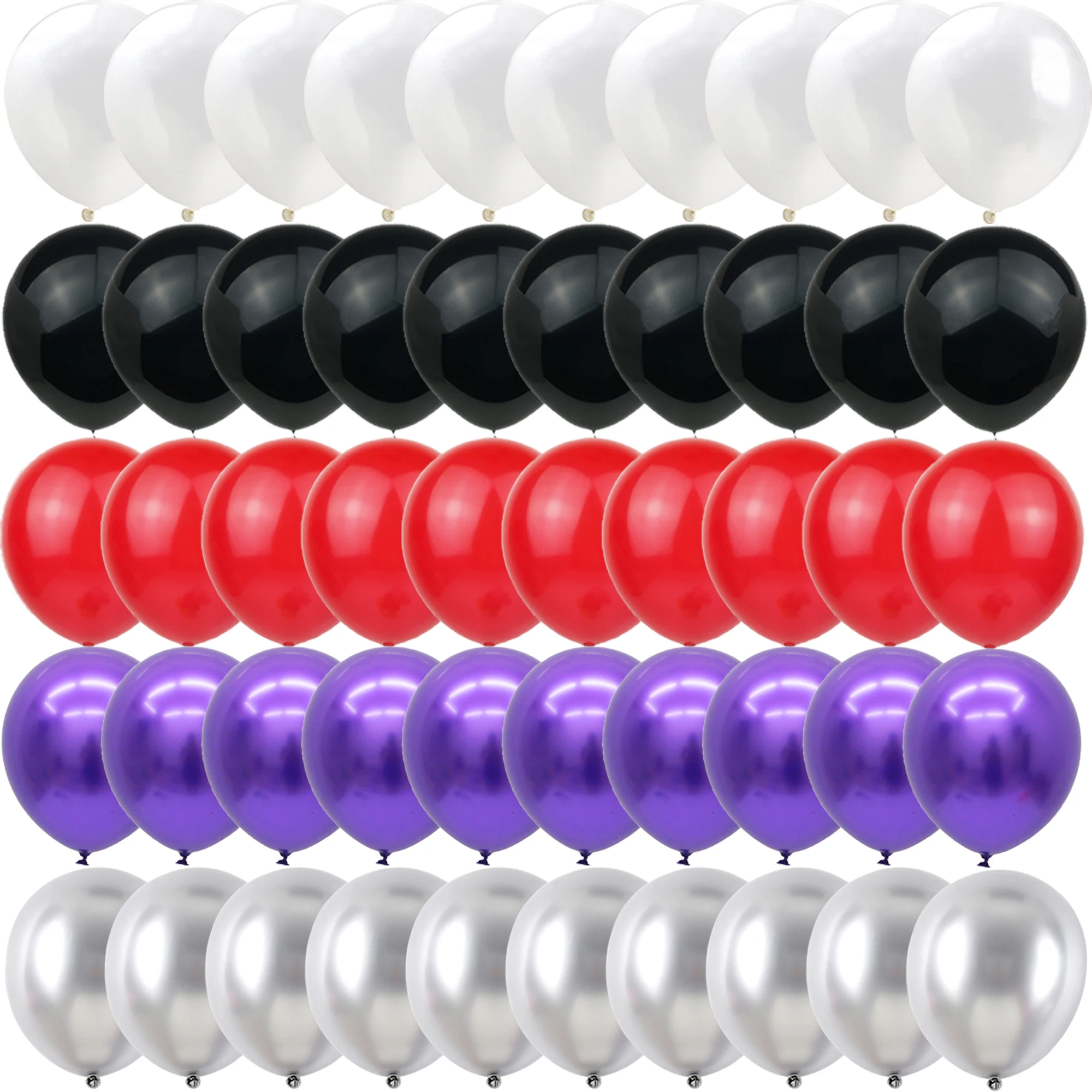 40/50pcs rot, schwarz, silber, lila Luftballons Geschlecht offenbaren Hochzeit Valentinstag Baby party Geburtstag Globos Party Dekorationen