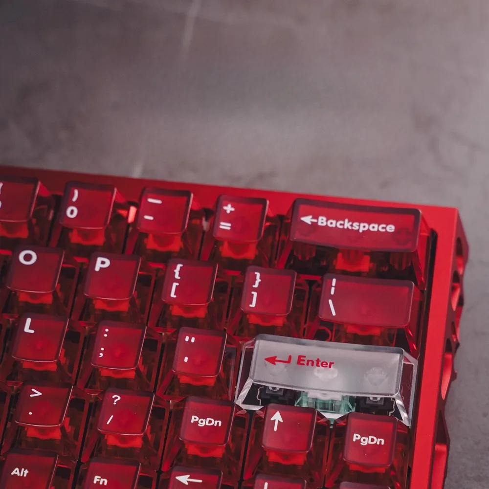 95 Keys Mist Transparent Keycaps Cherry Height PC Red Black White Transparent Keycaps 68 75 Matching Rows