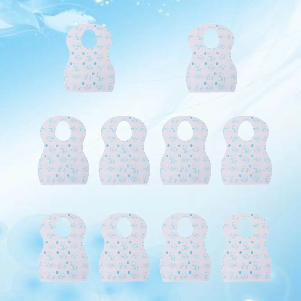 

10Pcs Disposable Baby Bib Waterproof Design Keeps Clean Easy Carry for Kids Outdoor Dining Use Newborn Bibs Apron