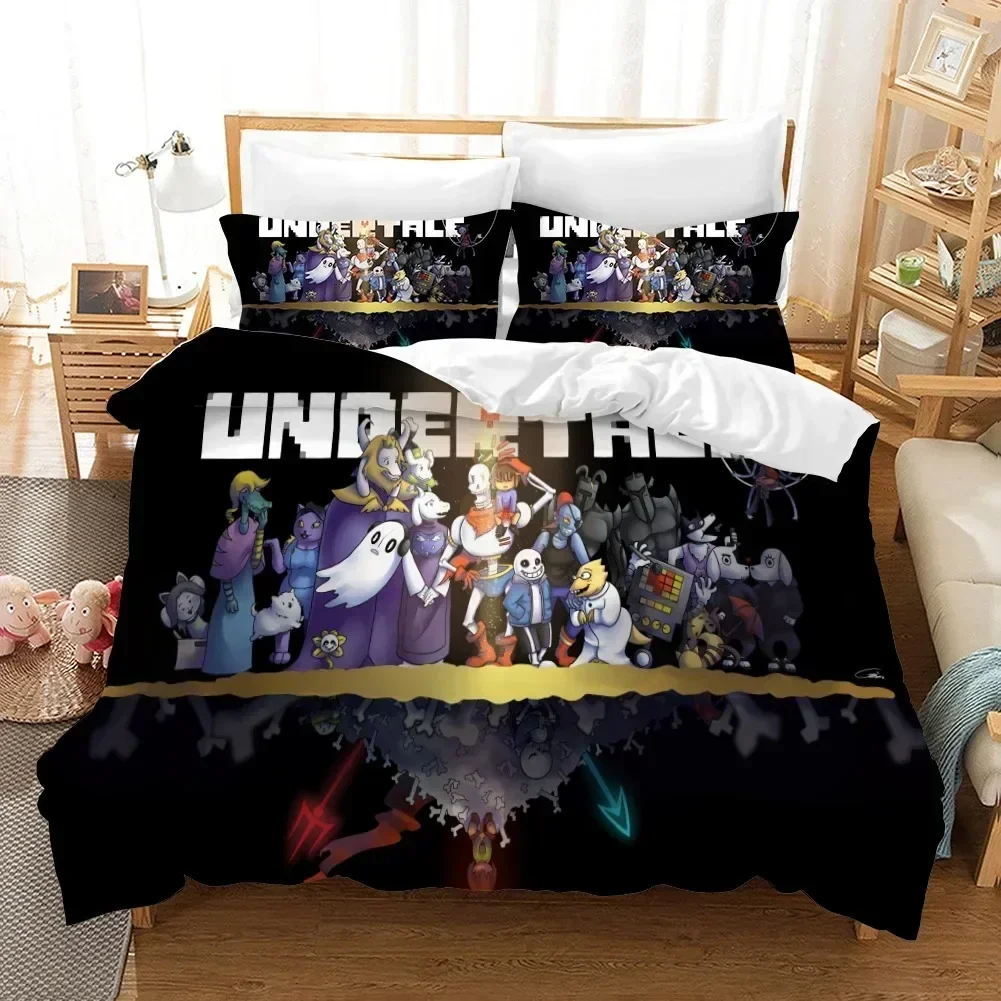 

3D Printed Undertale Game Frisk Sans PapyrusBedding Set Duvet Cover Sheet Pillowcase Bed Full Queen King Size Comforter Bedroom