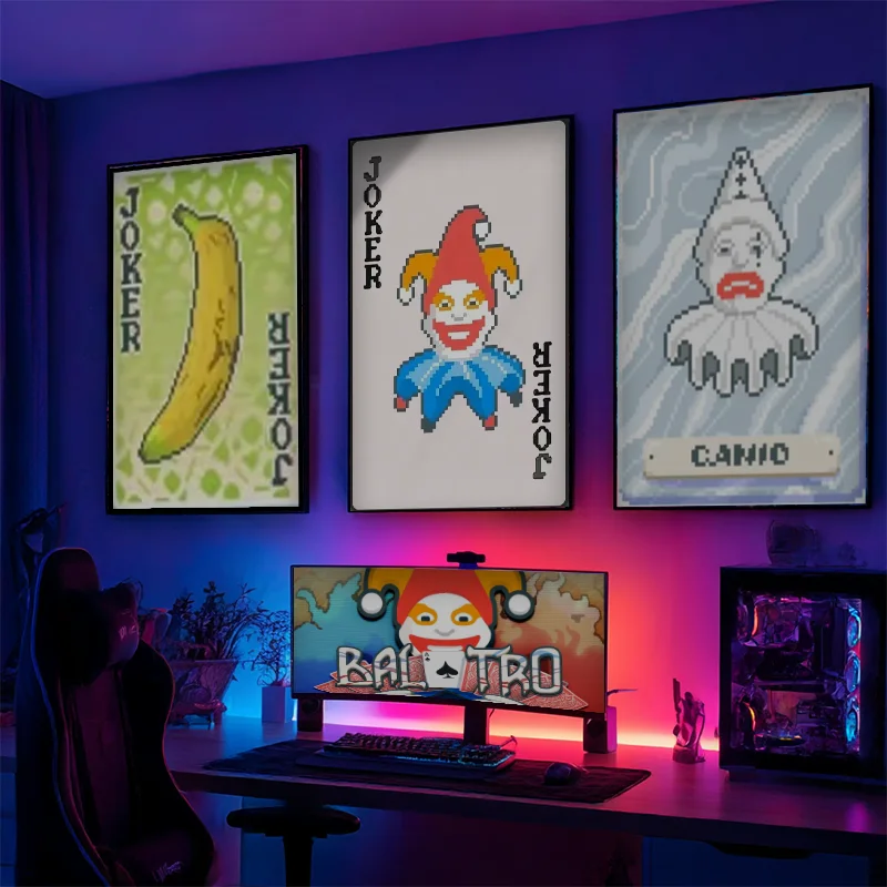 Balatro Joker Hot Game Boy Esports Pixel Style Poster Wall Art Home Game Room Living Room Bar Canvas Painting Picture Gift