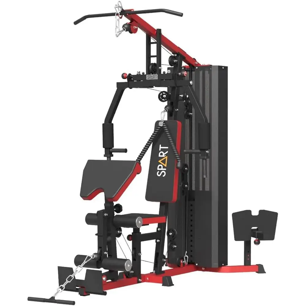 

Многофункциональная домашняя тренажерная станция с грузовым блоком на 160 фунтов для силовых тренировок всего тела